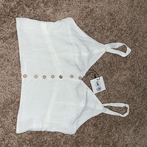 White cami crop top